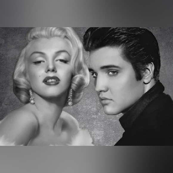 Marilyn Monroe and Elvis Presley Art Glamorous 11x8.5 Poster Custom designed - Picture 3 of 5